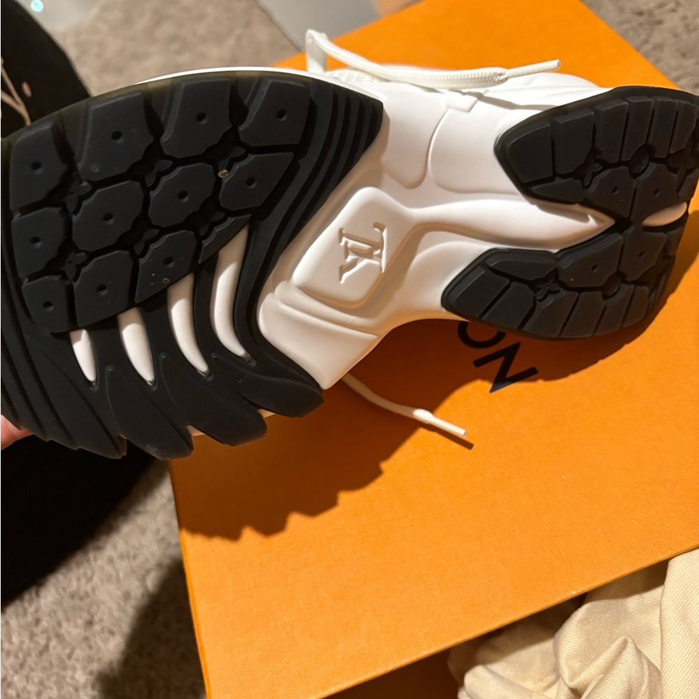 Louis Vuitton White and Light Blue Sneakers - Picture 3 of 4